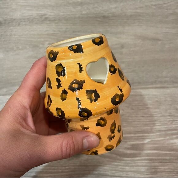 Ceramic Tealight Holder Candle Burner & Essential Oil Diffuser Cheetah print - Picture 5 of 6